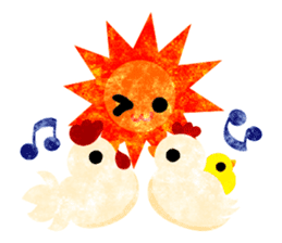 A pretty chicken family sticker #14234406