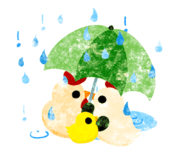 A pretty chicken family sticker #14234407