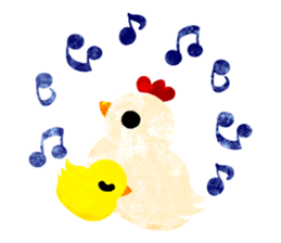 A pretty chicken family sticker #14234410
