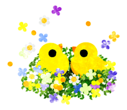 A pretty chicken family sticker #14234412