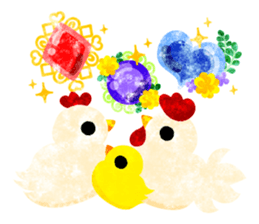 A pretty chicken family sticker #14234413