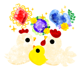 A pretty chicken family sticker #14234413