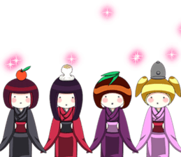 Happy New Year's Kokeshi with English sticker #14234423