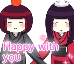 Happy New Year's Kokeshi with English sticker #14234429