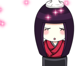 Happy New Year's Kokeshi with English sticker #14234437