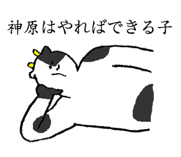 Cow's name is Kanbara sticker #14236363