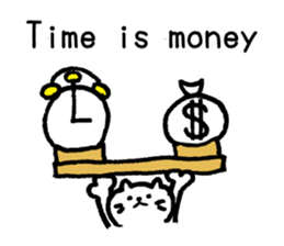 White cat teaches English lesson! sticker #14236678