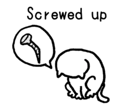 White cat teaches English lesson! sticker #14236681