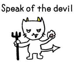 White cat teaches English lesson! sticker #14236684