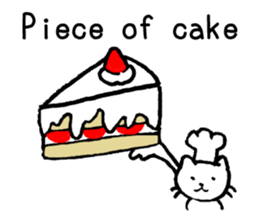 White cat teaches English lesson! sticker #14236685