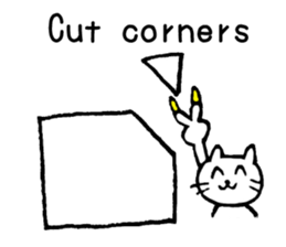 White cat teaches English lesson! sticker #14236693