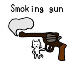 White cat teaches English lesson! sticker #14236694