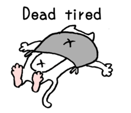 White cat teaches English lesson! sticker #14236700