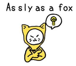 White cat teaches English lesson! sticker #14236706