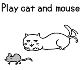 White cat teaches English lesson! sticker #14236708