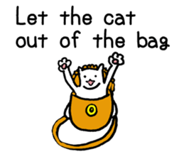 White cat teaches English lesson! sticker #14236709