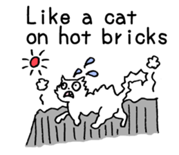 White cat teaches English lesson! sticker #14236710