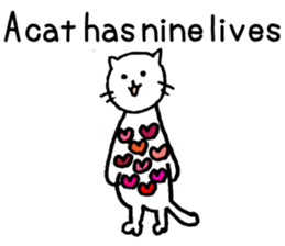 White cat teaches English lesson! sticker #14236714