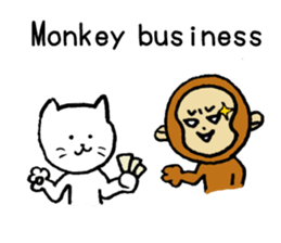 White cat teaches English lesson! sticker #14236715