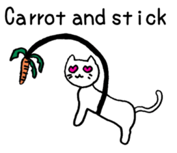 White cat teaches English lesson! sticker #14236717