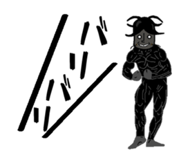 Anthropomorphized muscular cockroach sticker #14236934