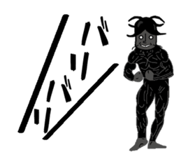 Anthropomorphized muscular cockroach sticker #14236934