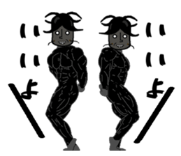 Anthropomorphized muscular cockroach sticker #14236938