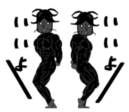 Anthropomorphized muscular cockroach sticker #14236938