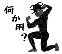 Anthropomorphized muscular cockroach sticker #14236956