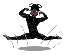 Anthropomorphized muscular cockroach sticker #14236962