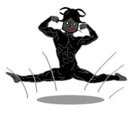 Anthropomorphized muscular cockroach sticker #14236962