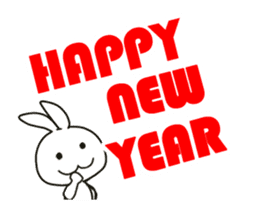 blanc rabbit from New Year's sticker #14237153