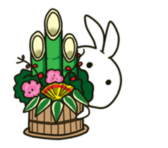 blanc rabbit from New Year's sticker #14237158