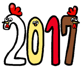 2017 NIWATORI BIRD New Year Sticker sticker #14237341