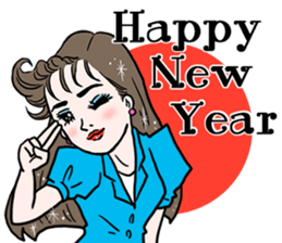 Women lives in the bubble economy event. sticker #14237976