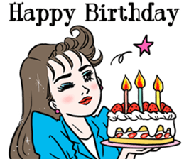 Women lives in the bubble economy event. sticker #14237991