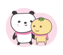Winter event sticker! Panda and orange sticker #14238291