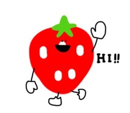 happy happy strawberry sticker #14239576