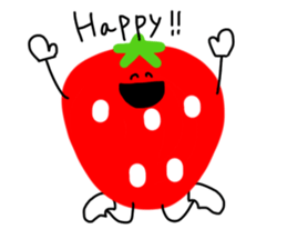 happy happy strawberry sticker #14239588