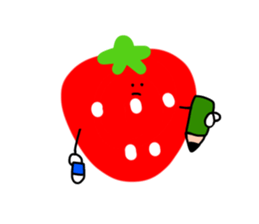 happy happy strawberry sticker #14239590