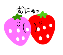 happy happy strawberry sticker #14239593