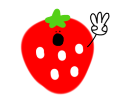 happy happy strawberry sticker #14239595