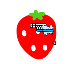 happy happy strawberry sticker #14239608