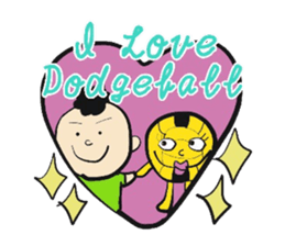 Dodgeball & boy sticker #14242893