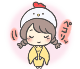 Bird hat girl sticker #14243098
