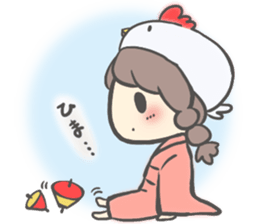Bird hat girl sticker #14243101