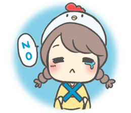 Bird hat girl sticker #14243103