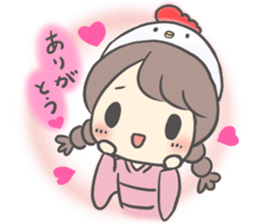 Bird hat girl sticker #14243105