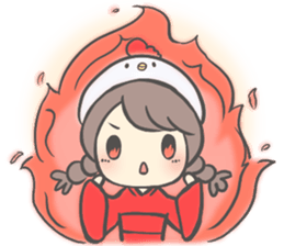 Bird hat girl sticker #14243110