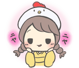 Bird hat girl sticker #14243112